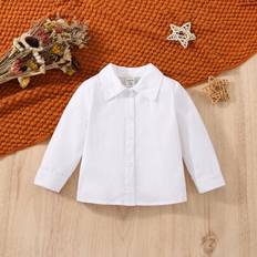 6-9M Shirts Children's Clothing Shein Baby Boy Button Front Solid Shirt