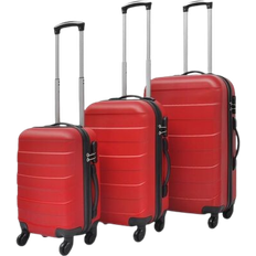 vidaXL Hardcase Trolley Set of 3 - Red