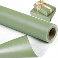 Green Party Supplies Shein Sage Green Matte Metallic Wrapping Paper