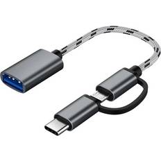 Sodial 2 in 1 USB OTG Cable Type-C Micro-USB to USB 3.0 Adapter