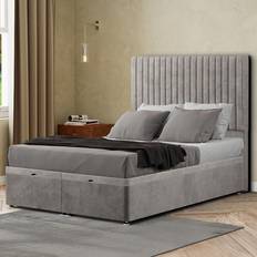 Eleganza Super King Size Silver Plush Ottoman Frame Bed
