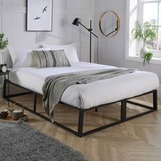 Home Source Small Double Black Metal Platform Frame Bed