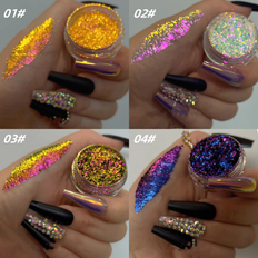 Nail Decoration & Nail Stickers on sale Shein Holographic Shimmery Nail Glitter Powder - DIY