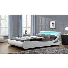Habitat et Jardin Doppelbett mit led Natacha 160 x 200 cm Weiß Rahmenbett