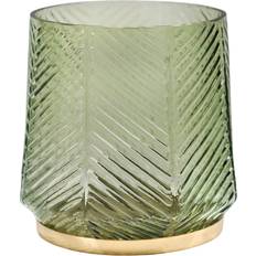 Ivyline Elm Embossed Soft Sage/Gold Candle Holder 20cm