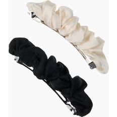 Hårprodukter H&M 2-Pack Silk Hair Clips Svart Crèmevit