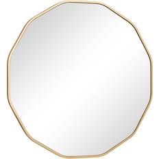 Melody Maison Large Round Gold Scalloped Wall Mirror 90cm