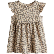 H&M Printed Cotton Dress - Beige/Leopard Print (1265912009)
