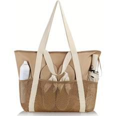 Strandväskor Temu Large Foldable Beach Tote For Women - Brown
