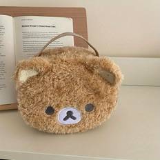 Brown Cosmetic Bags Temu Adorable Plush Bear Makeup Bag Portable 3D Design - Light Brown