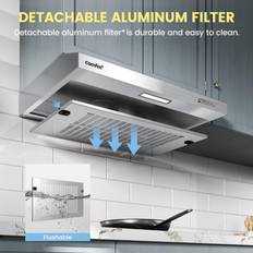 Extractor Fans Temu Range Hood Stainless Steel Ventilation System 60cm