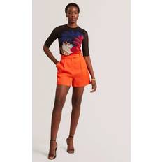 Ted Baker Trousers & Shorts Ted Baker Linen High Rise Shorts - Orange