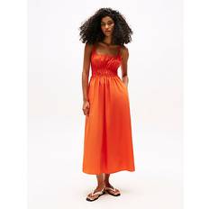 Tommy Hilfiger Long Dresses Tommy Hilfiger Scoop Neck Sleeveless Cotton Maxi Dress - Mid Orange