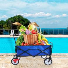 Utility Wagons iYofe Collapsible Wagon Utility Cart 46 H x 41 W x 22 D