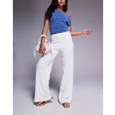 Crinkle Wide Leg Trousers - White