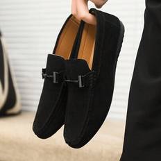 Men Loafers Shein Men's Loafers Penny Shoes Leather Soft Bottom Flat - Runs