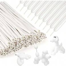 Latex Balloons on sale Shein 50Pcs White Long Magic Balloons
