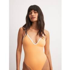 NA-KD Contrast Binding Swimsuit Large - Orange