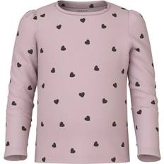 Lilla Bluser & Tunikaer Børnetøj Name It NMFKHeart Bluse Burnished T-shirt - Lilla
