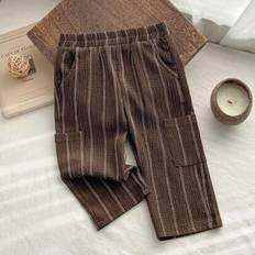 9-12M Trousers Shein Baby Boys Striped Pants Versatile Comfortable - Any Season
