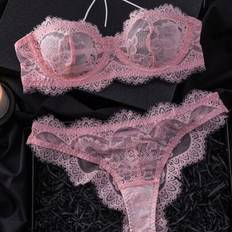 Shein Lace Fashion Bustier Lingerie Bra Panty Set - 2pcs