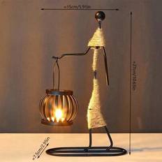 Shein European Light Luxury Rope Iron Candlestick Lantern