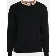 Burberry Clothing Burberry Check Trim Wool Sweater - Black