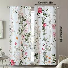 Gardiner & Tillbehör Temu 2pcs Floral Print Blackout Curtains