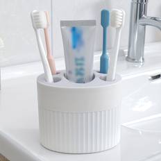 4-Slot Plastic Toothbrush And Toothpaste Set