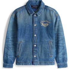 Tommy Hilfiger Bomull Ytterkläder Tommy Hilfiger Övergångsjacka Embroidery Faded Denim Shacket - Islandblue