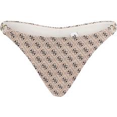 Guess Women Swimwear Guess 4G Logo Brazilian Bikini Bottoms - Beige