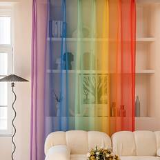 Gardiner & Tillbehör Temu 2pcs Gradient Color Sheer Curtain Rod