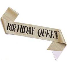 Text & Letters Photo Props, Party Hats & Sashes Shein Gold Birthday Queen Sash Christmas