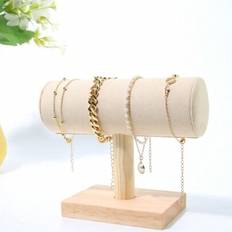 Jewellery Stands on sale Shein Small Natural Wood Bracelet Watch Holder Single Layer