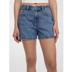 Boyfriend Shorts Guess Denim Stretch Shorts Hög Midja - Blå