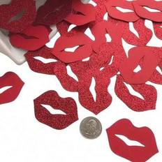 Confetti Shein 200pcs Red Lips Confetti Glitter Paper Cutouts