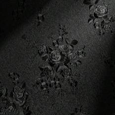Black floral wallpaper Shein Black Floral Embossed Wallpaper 17.7 Inch