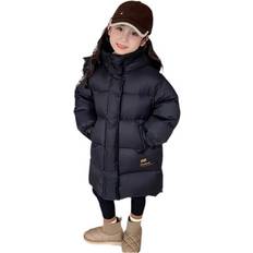 Xcsgsra Kids Girls Winter Hooded Coats Jacket - Black