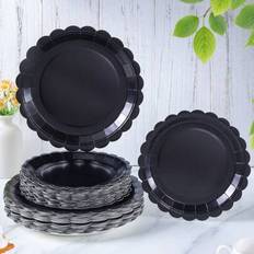 Shein 7 9 Inch Black Petal Disposable Paper Plates