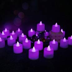 LED Candles on sale Shein 24 PCS Small Candles Purple Halloween LED Candle