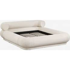 Lits Sklum Bernaste White Bouclé Frame Bed 230x276.5cm