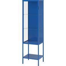 Blåa Vitrinskåp IKEA Rudsta Blå 42x37x155 cm Vitrinskåp