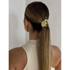 Gold Hair Ties Shein Gold Metal Geometric Decor Hair Scrunchies