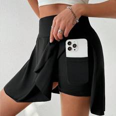 Shein Frauen Einfarbige Shorts Mit Handy Tasche