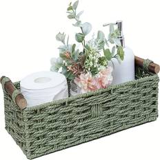 Green Baskets Temu Glam Round Paper Rope Storage Basket