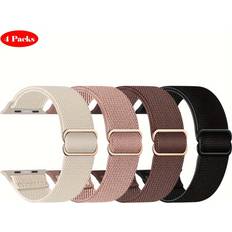 Wearables Temu 4 Packs Stretchy Loop Soft Nylon Braided Strap Wristbands