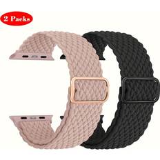 Smartwatch Strap Temu 2 Packs Nylon Adjustable Braided Sport Wristbands