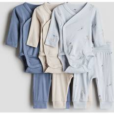 H&M 6-Piece Bodysuit Trousers Set - Dusty Blue