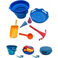 Schildkröt Sand Juego de cubos plegables 7 en 1 Toys, azul