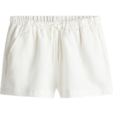 H&M Pull-on Shorts in Linen Blend - White (1230278001)